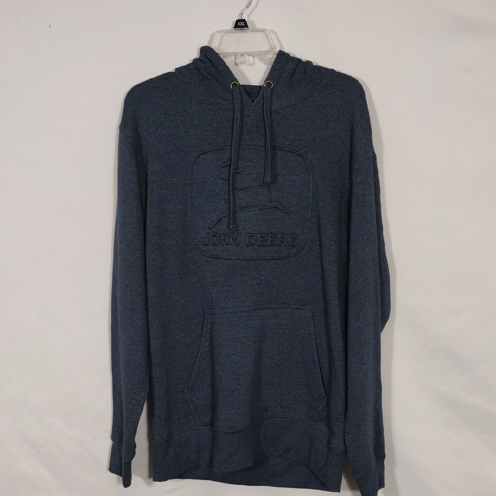 NWT John Deere Navy Embossed Vintage TM Hoodie Men's Size Medium